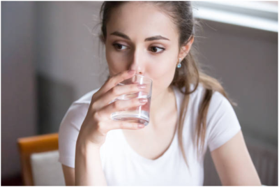 women drinking water